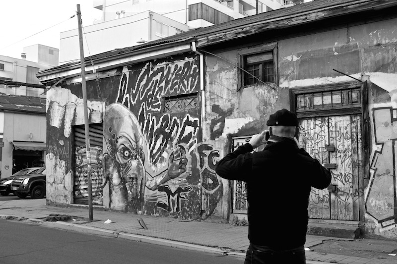 Aliens Attack - street art, Bellavista, Santiago Chile